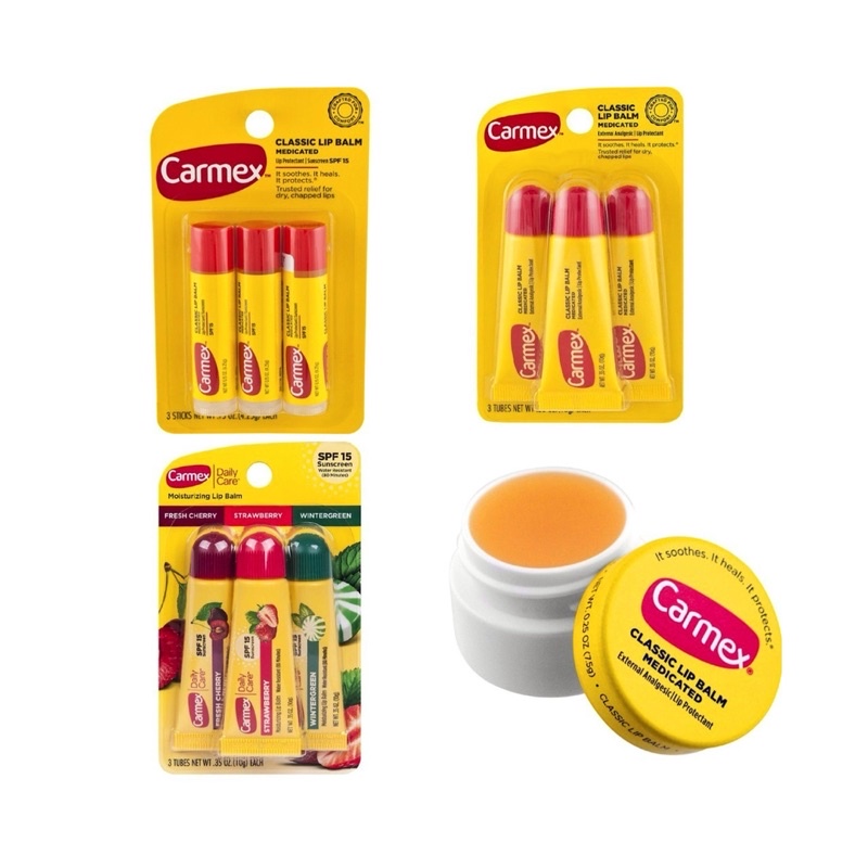 Son dưỡng môi Carmex Moisturizing Lip Balm SPF15 - hàng đủ bill