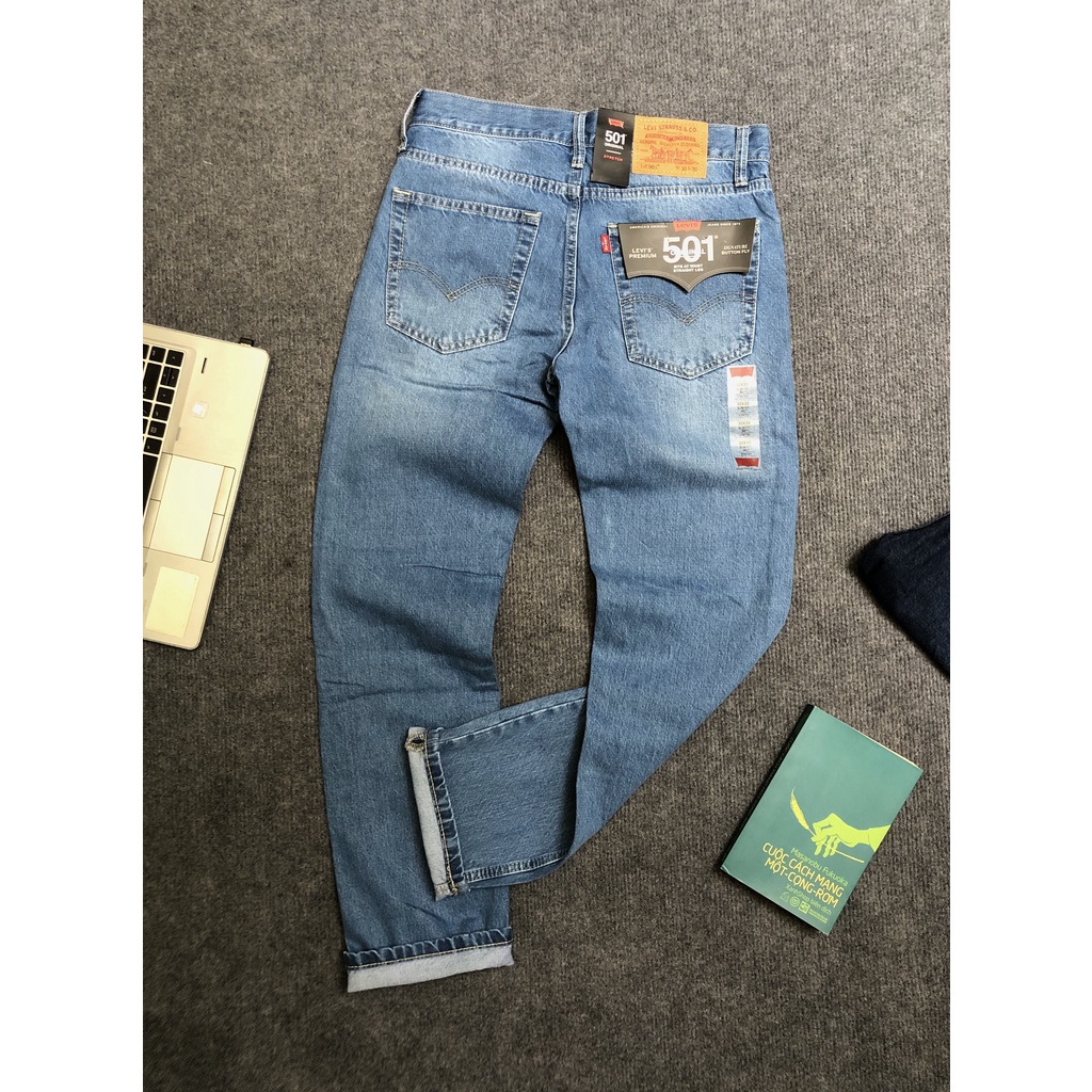 Quần jean dài nam ống suông Lv 501 (Form suông,chất vải ko co dãn,ống quần 20cm) S16 | BigBuy360 - bigbuy360.vn