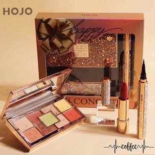 [Trọn Bộ 3 Món] Phấn Mắt + Son + Kẻ mắt Nước HOJO Happy New Concept No.8053