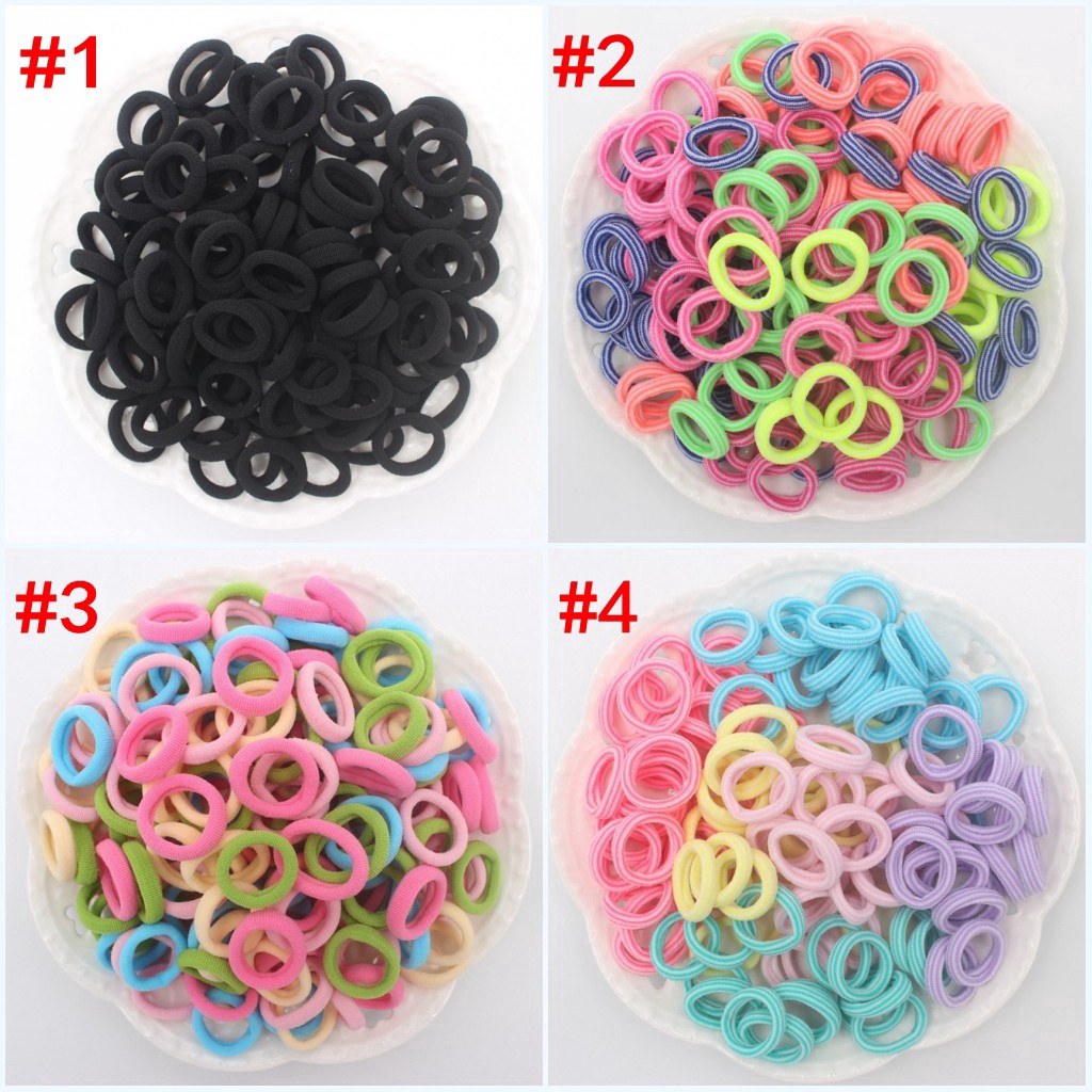 Set 100 dây cột tóc co giãn