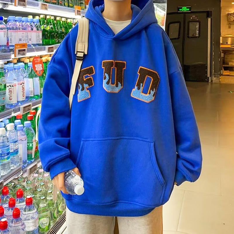 Áo Hoodie Kích Thước Lớn Thêu Hình Kangaroo Màu Xanh Dương Chất Lượng Cao Thời Trang Mùa Thu Cho Nam Và Nữ