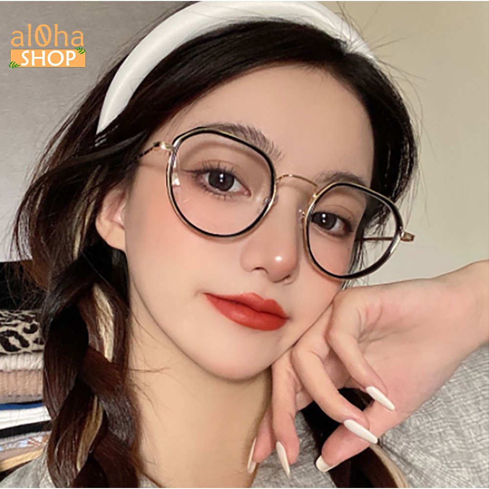 Mắt kính thời trang chống bụi gọng sắt tròn K008 unisex nam nữ phong cách sang trọng, lịch sự