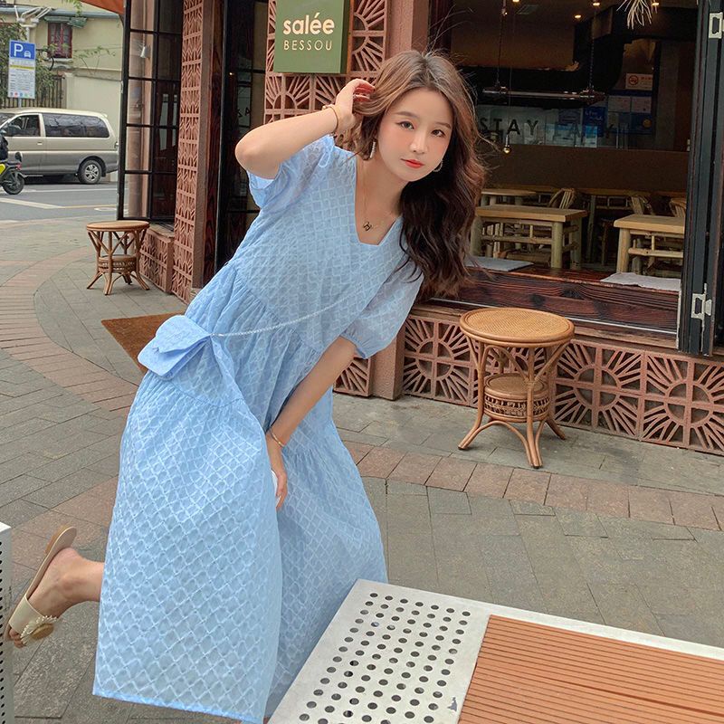 Đầm Váy babydoll tay phồng phong cách ulzzang xinh Pháp thời trang mùa hè có size lớn cho nữ