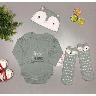 Set body Nuby 3 chi tiết (body, tất, nơ/mũ)