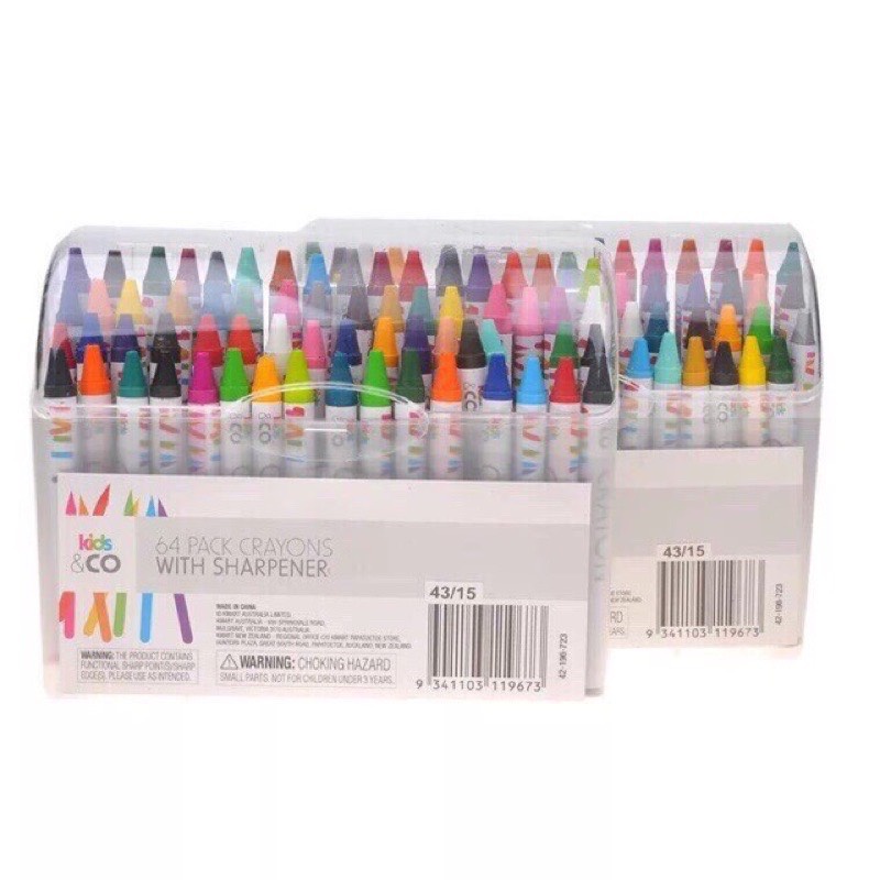 Hộp Bút Màu Sáp 64 Màu Cho Bé, Chất Liệu An Toàn, Màu Sắc Sinh Động, Cho Bé Thỏa Sức Sáng Tạo