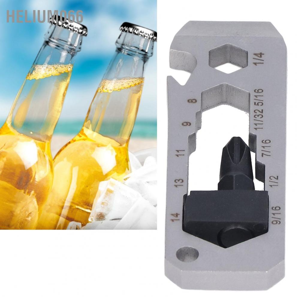 Móc khóa đa năng 7 trong 1   Dụng cụ mở chai cờ lê chéo bánh răng ngoài trời Thép không gỉ ngoài trời Multitool Helium066