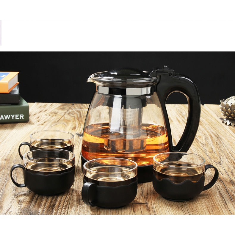 [LÕI INOX] Bình Lọc Trà Thủy Tinh 1500ml Sang Trọng - CÓ LỖ LỌC TRÀ INOX - BÌNH PHA TRÀ CHẾ CAFE TIỆN LỢI 2in1