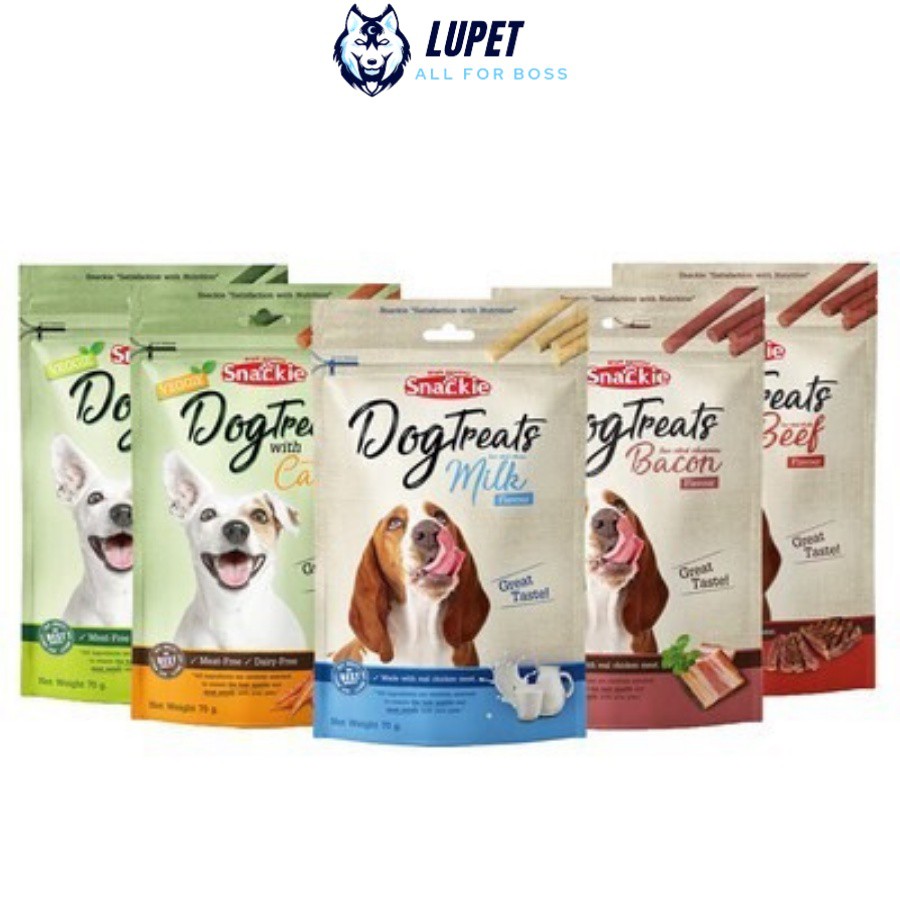 Snackie Veggie Dog Treat gói 70g nhiều vị Thức ăn cho chó