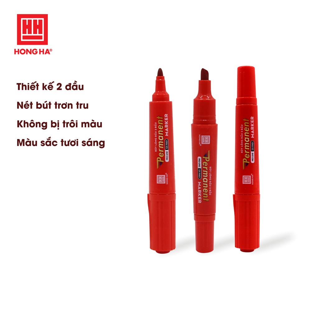 Bút lông dầu không xóa được GX-PM01, 2 đầu bút - Hồng Hà 6668 ANKICO