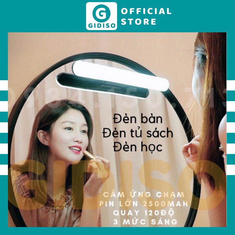 Đèn LED Trang Điểm Cảm Ứng CHẠM 3 chế độ GIDISO dùng cho bàn làm việc, bàn học, tủ sách, đèn ngủ, chống mỏi mắt | BigBuy360 - bigbuy360.vn