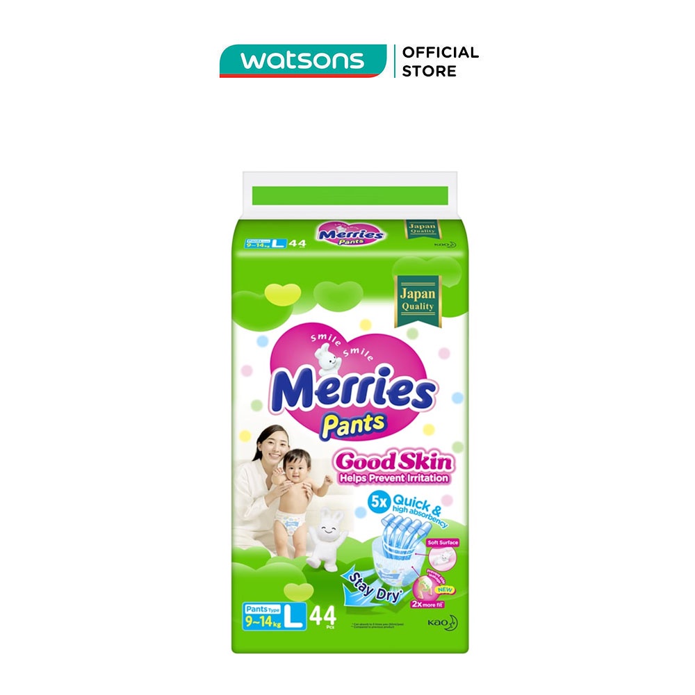 Tã Quần Merries GoodSkin Cỡ L Cho Trẻ Từ 9-14kg 44 Miếng