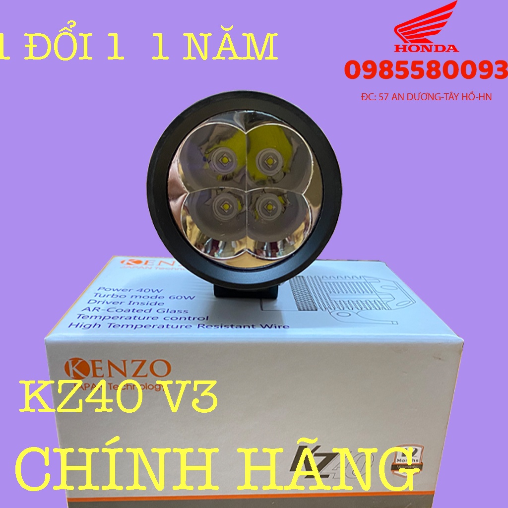 CHÍNH HÃNG - Kenzo  KZ40 v3 60W - mẫu 2021 - Đèn trợ sáng cao cấp chip LED sst sst20 tặng kèm lens vàng M60 L4x L4 M10