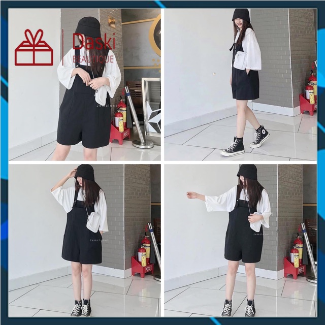 Yếm kaki túi ngực Daski phong cách nelly ulzzang