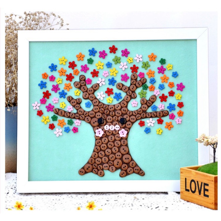 Nút nhựa tròn nhiều màu trang trí thủ công đa dụng (1315NNT)