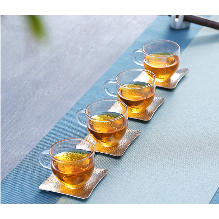 CHÉN TRÀ THỦY TINH QUAI MÀU - SET 6 CHÉN DUNG TÍCH 120ML