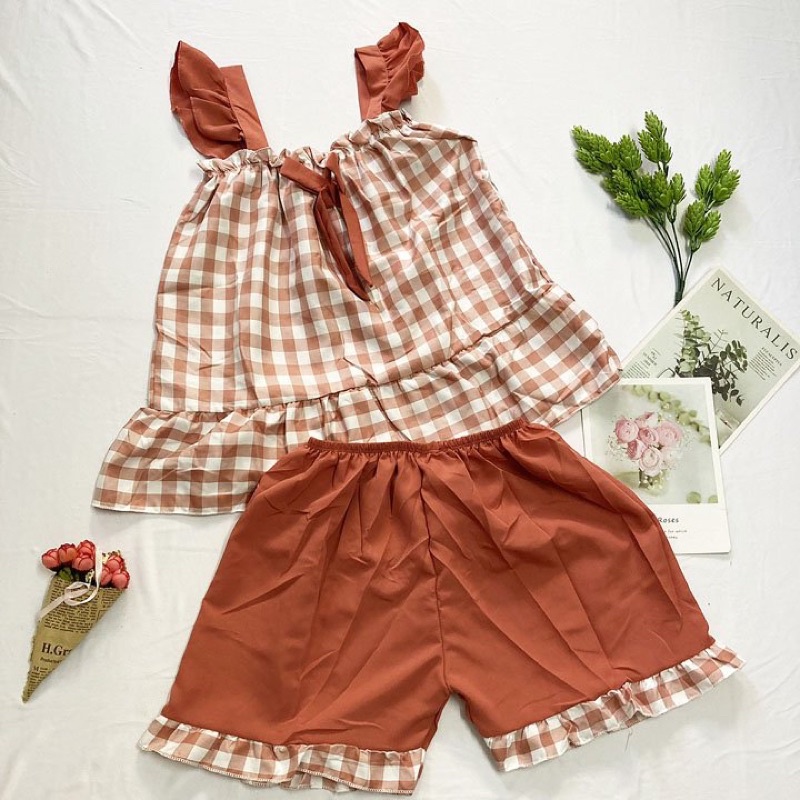 Đồ bộ mặc nhà freesize từ 40-45kg , đồ bộ cho nữ, cho bé gái lớn vải mềm - B06