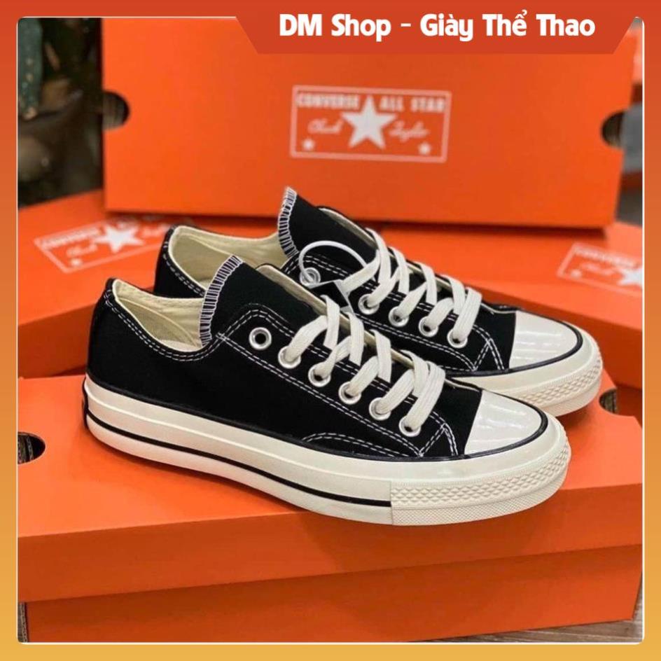 Giày thể thao 𝐂𝐎𝐍𝐕𝐄𝐑𝐒𝐄. 1970s cổ cao thấp, Giày CV Đen Trắng Sữa Chuẩn lót xanh hàng 11