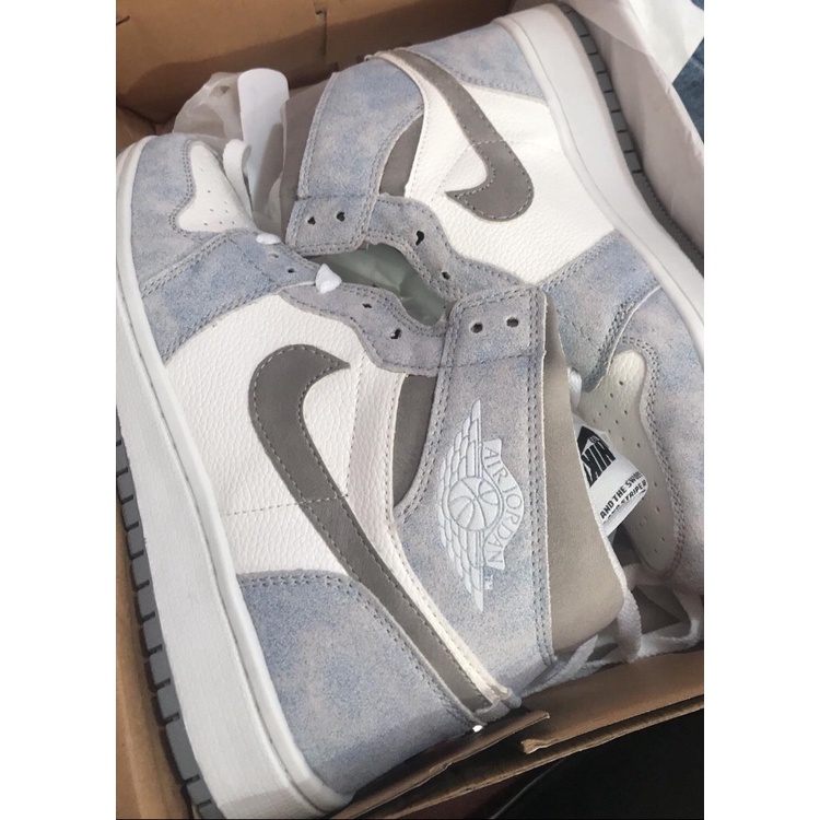 Giày JorDan 1 Cổ Cao HYPER ROYAL Nam Nữ, Giày Sneaker JorDan 1 High xanh loang Đá