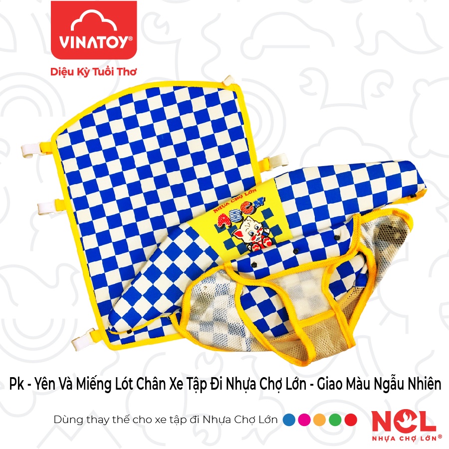 PK - Yên và miếng lót chân Xe Tập Đi Nhựa Chợ Lớn - Giao màu ngẫu nhiên