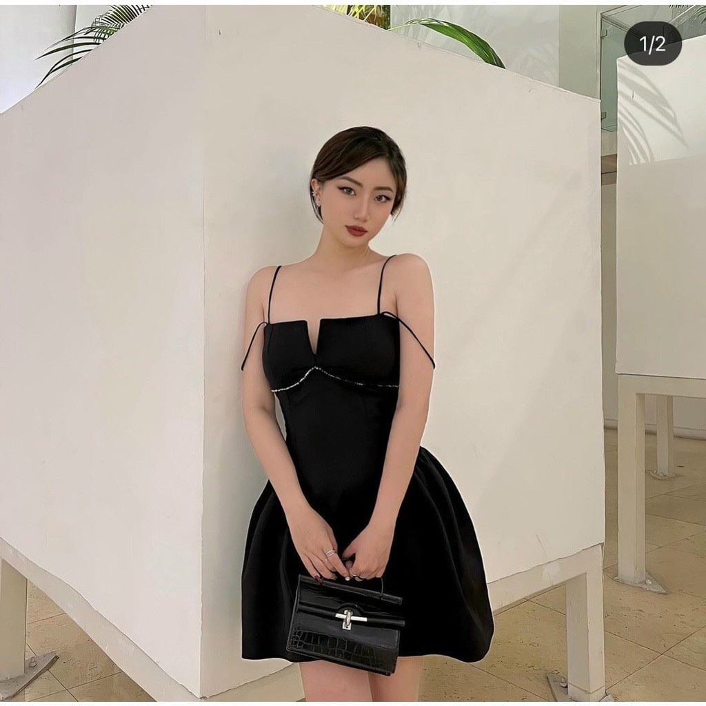 Đầm nữ cúp ngực 2 dây tùng xòe xinh xắn dạo phố, dự tiệc