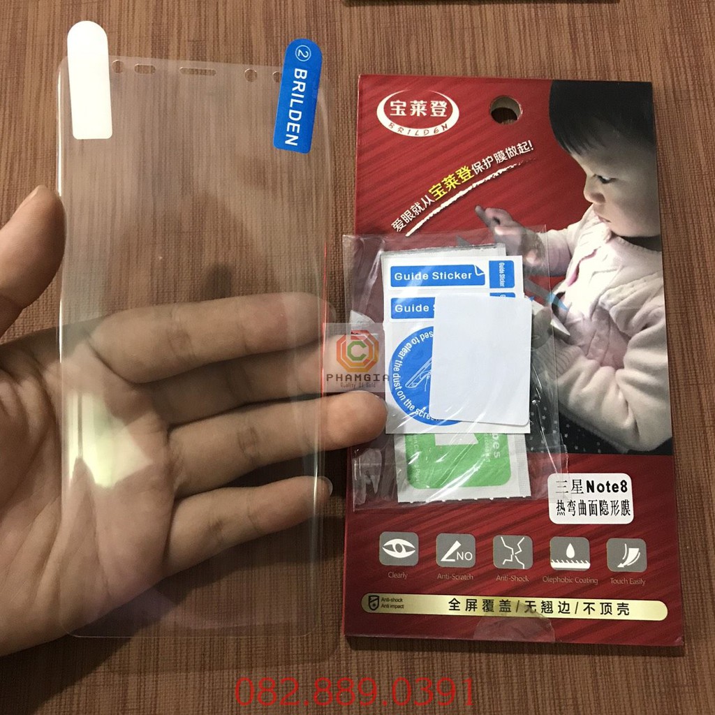 Dán dẻo 360 độ toàn màn hình samsung note 8, full keo, full màn hình, full phụ kiện