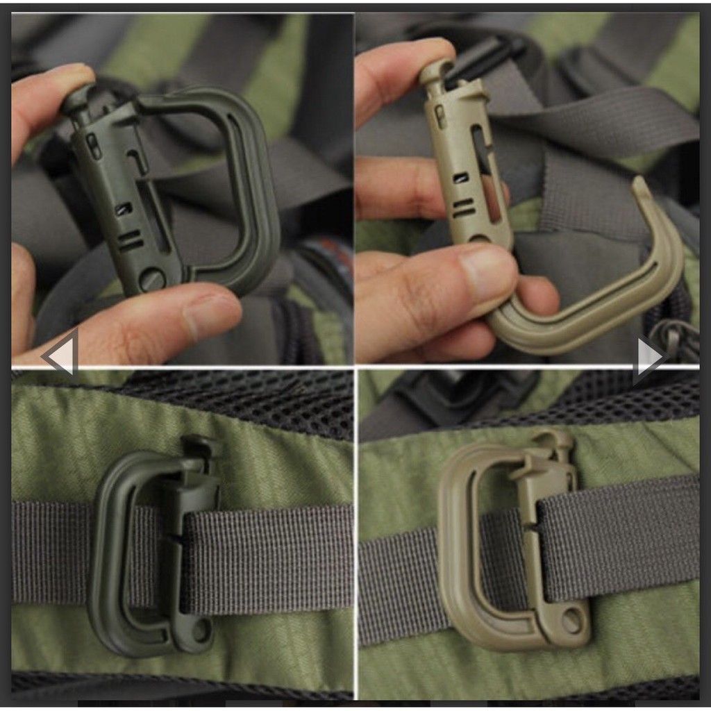 Móc Carabiner Nhựa Kẹp Dây Balo (Nhiều Màu) - móc nhựa balo dã ngoại | BigBuy360 - bigbuy360.vn