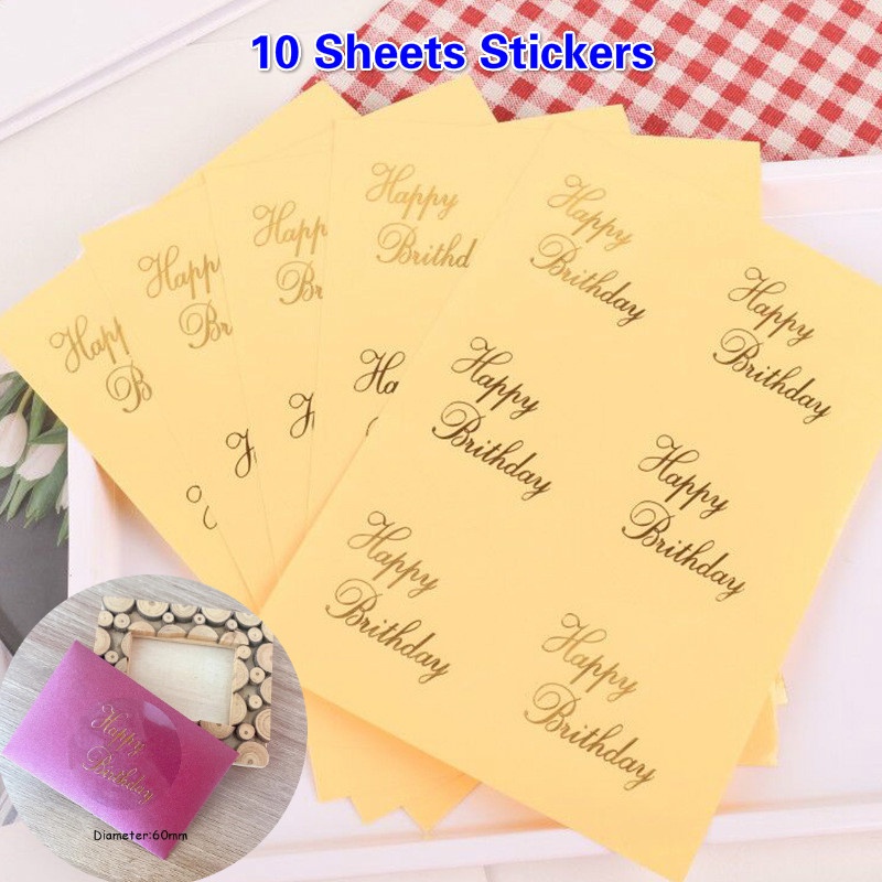 Sticker Chữ Happy Birthday Dán Trang Trí Gói Quà
