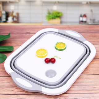Chậu gấp gọn đa năng 3 trong 1 thớt, chậu, gấp gọn inumita chính hãng