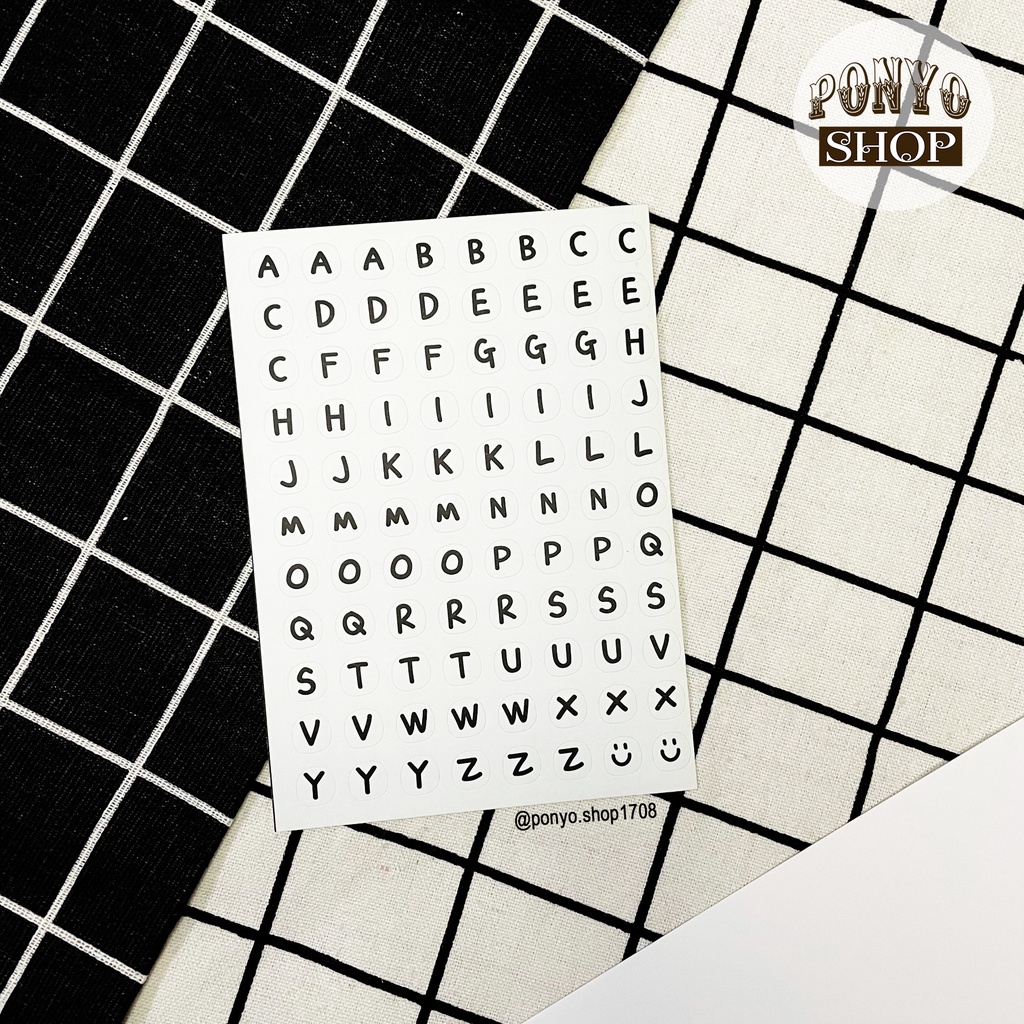 Sticker chữ cái Alphabet trang trí sổ tay