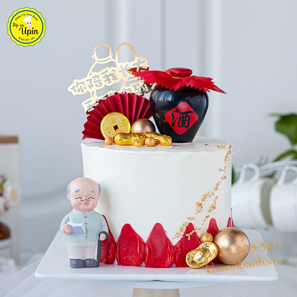 Khuôn silicon trái tim song hỉ long phụng và đồng tiền thần tài trang trí bánh