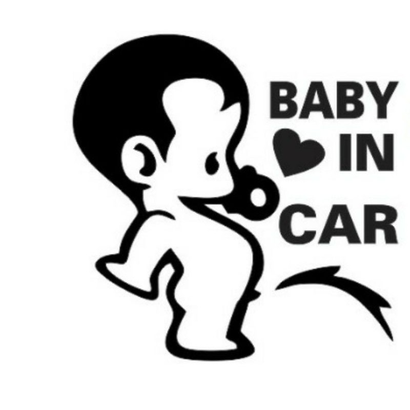 Tem baby in car dán xe