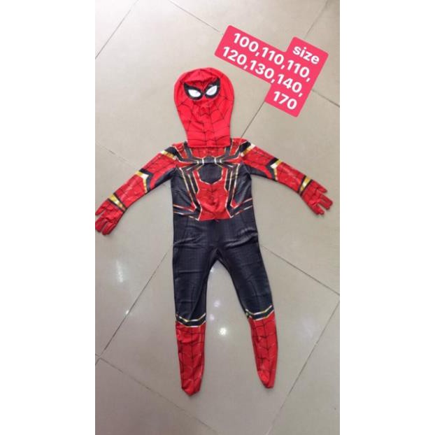 Bộ Hoá Trang Cosplay Siêu Nhân Người Nhện Sắt Iron Spider Man Chất Thun Co Giãn Thoáng Mát