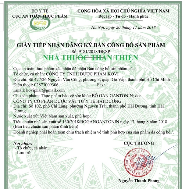 Gantonin - Hỗ trợ giải độc gan, mát gan, bảo vệ gan