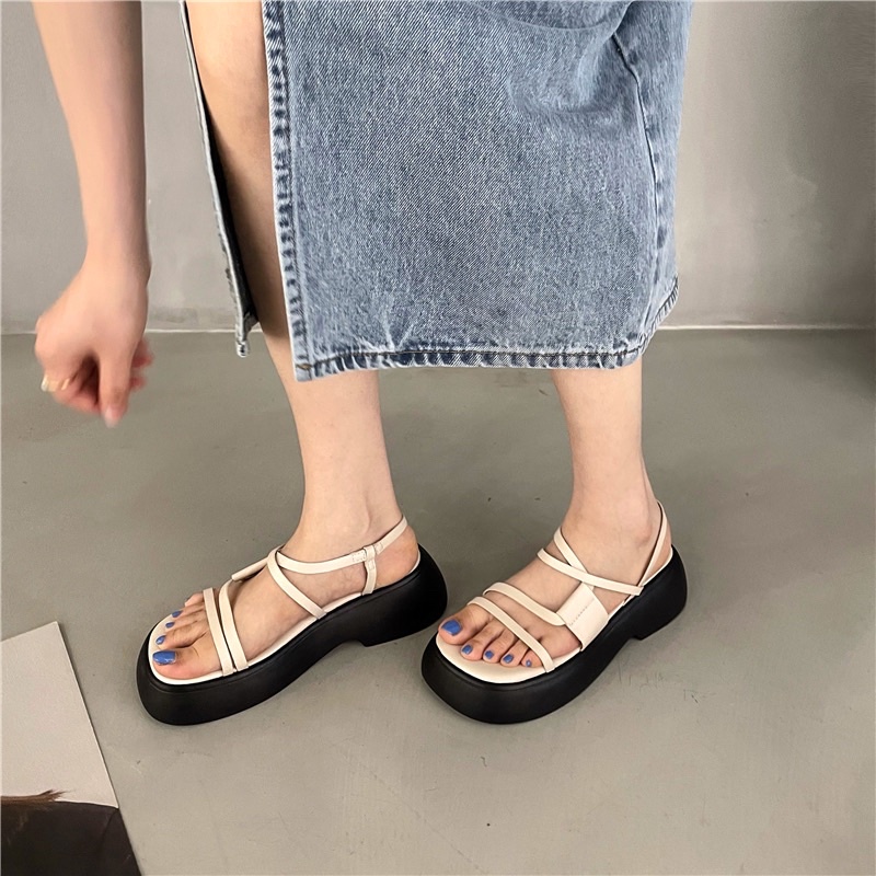 Giày sandals phối dây ngang