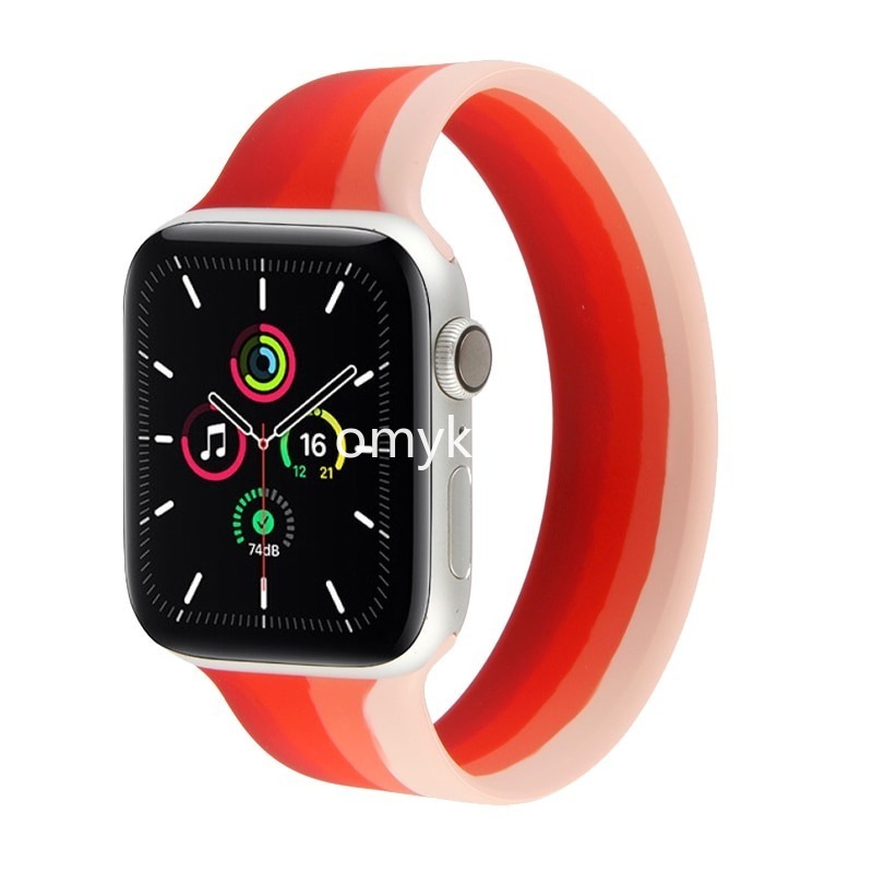 Rainbow Elastic silicone strap Solo Loop For Apple Watch Series 6 SE 44mm 40mm Iwatch 6 5 4 3 2 42mm 38mm