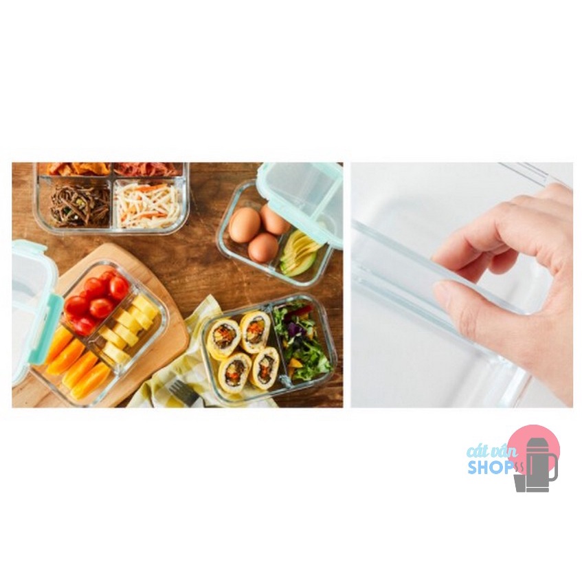 Hộp thủy tinh 3 ngăn Lock&Lock Glass Food Container dung tích 1040ml LLG458