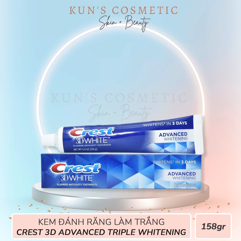 Kem Đánh Răng Làm Trắng Crest 3D Advanced Triple Whitening (158gr)