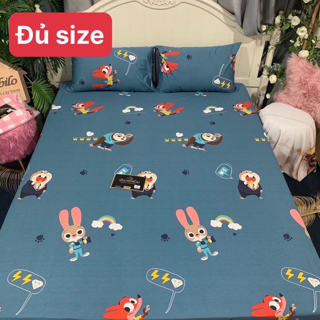 GA CHỐNG THẤM COTTON BAMBILO HÀNG NHẬP ĐẸP KÈM TÚI SÁCH (KO KÈM GỐI)