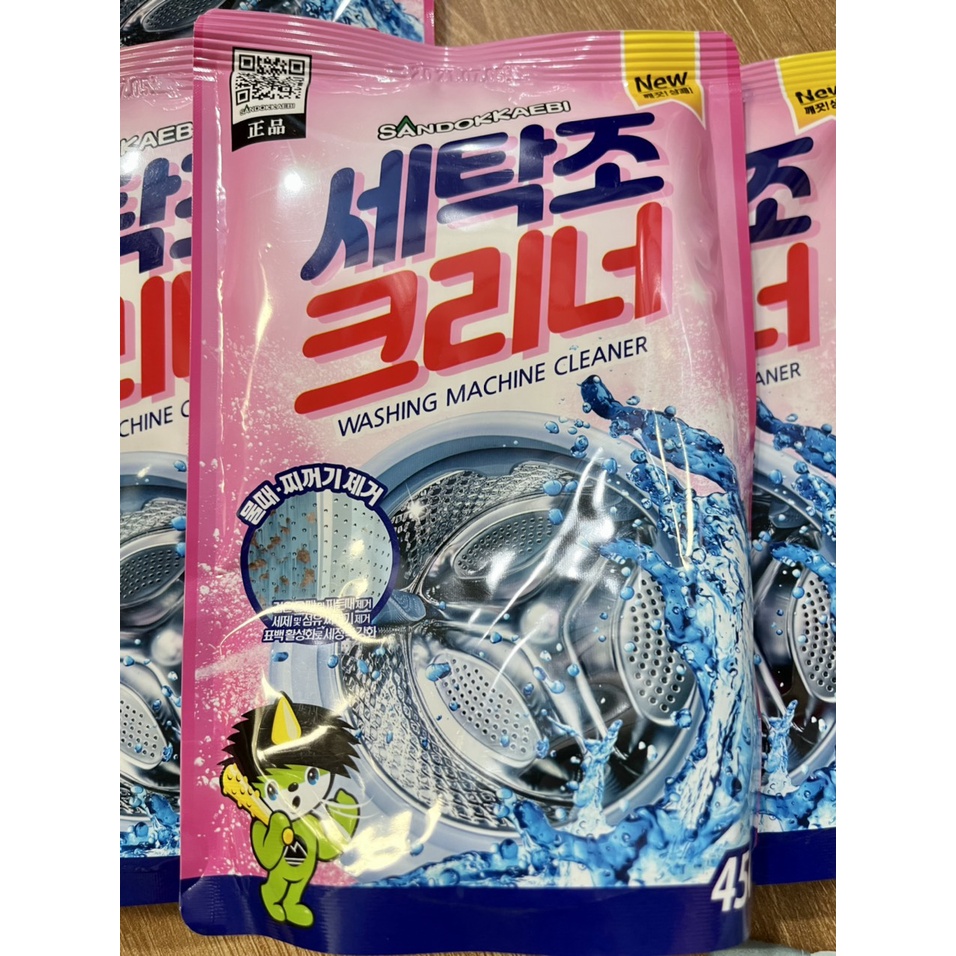 Bộ 3 Gói bột tẩy vệ sinh lồng máy giặt 450g Korea