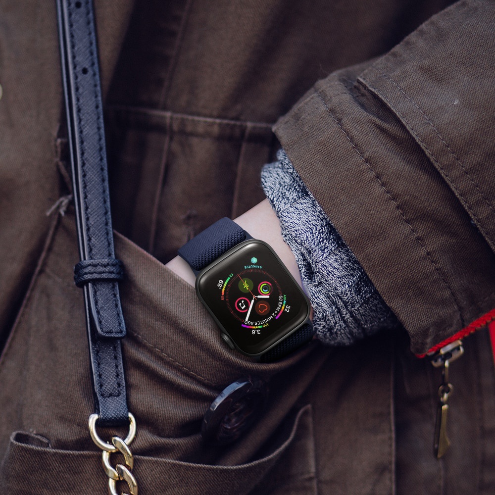 Dây Đeo Đồng Hồ Bằng Nylon Co Giãn Điều Chỉnh Được Cho Apple Watch 44mm 40mm 38mm 42mm