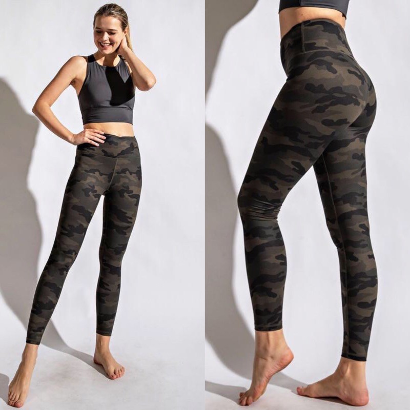 Quần legging yoga vnxk hoạ tiết camo