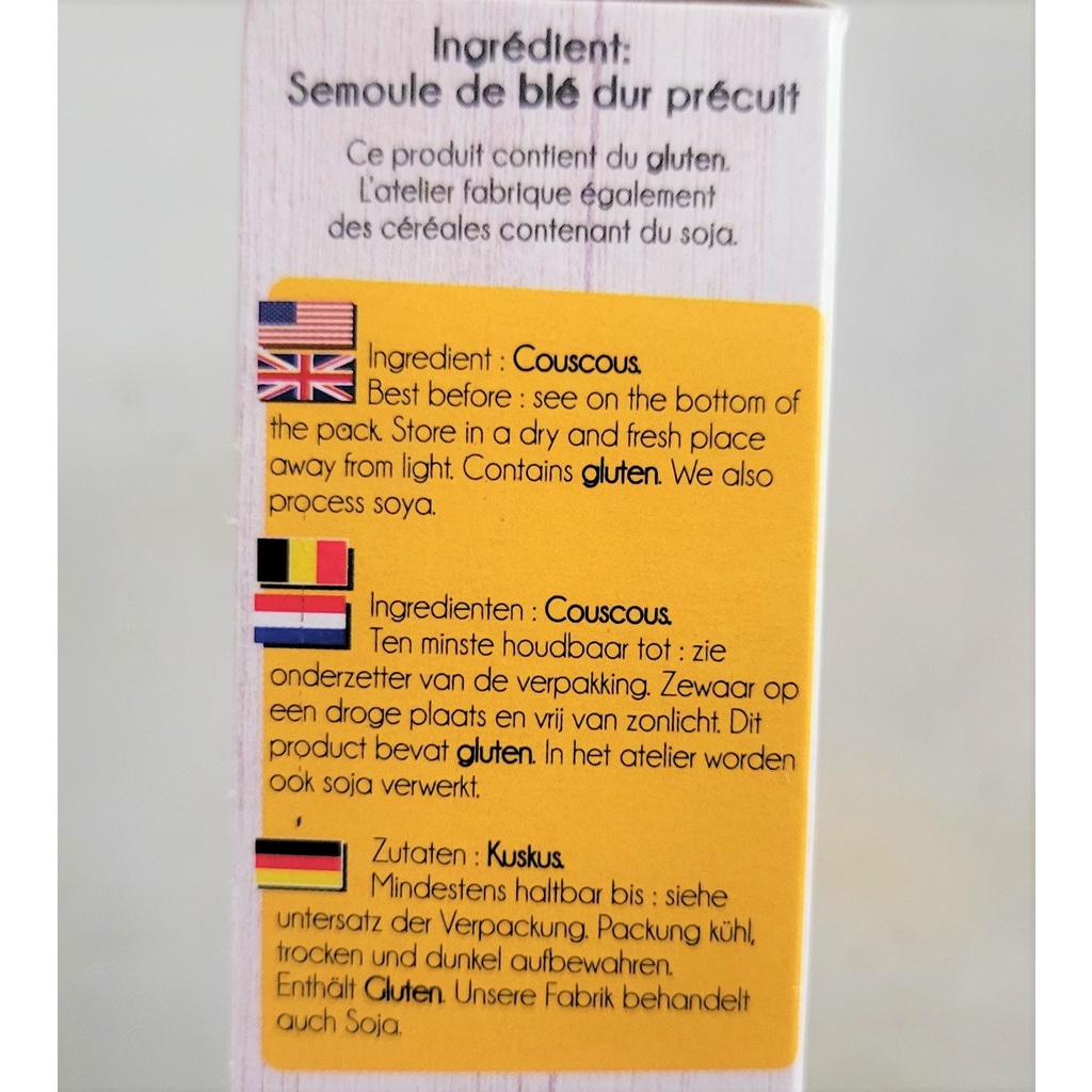 [Hộp 450g] HẠT LÚA MÌ CỨNG [France] SABAROT CousCous