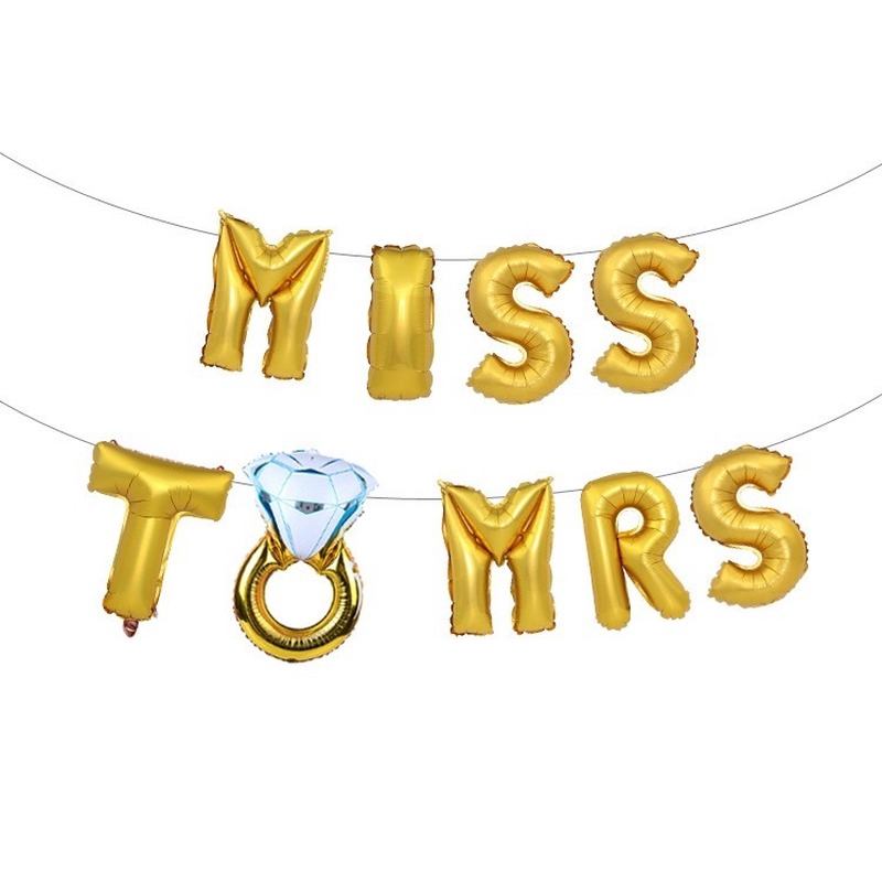 Bong bóng trang trí chữ Bride to be miss to mrs