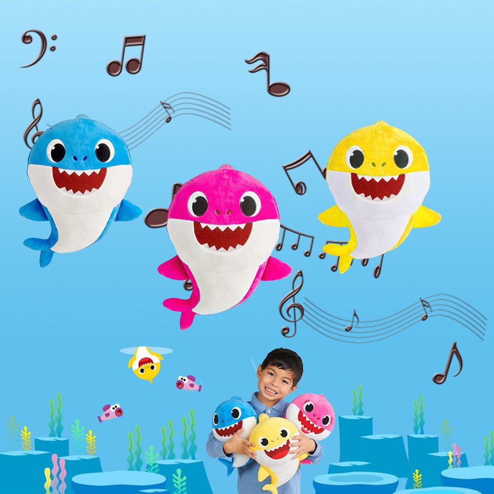 Gấu Bông Baby Shark - Cá Mập thú nhồi bông vải co dãn cao cấp