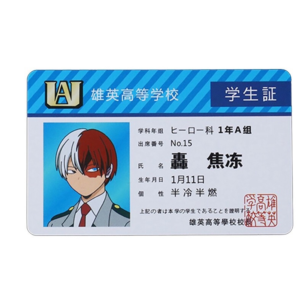 Ảnh thẻ in hình BOKU NO HERO ACADEMIA ver ID Học Viện Anh Hùng card bo góc viền 5*8cm anime chibi