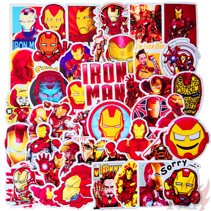 ❉ Iron Man Tony Stark Series 03 - Marvel Avengers Superhero Stickers ❉ 52Pcs/Set DIY Fashion Waterproof Doodle Decals Stickers
