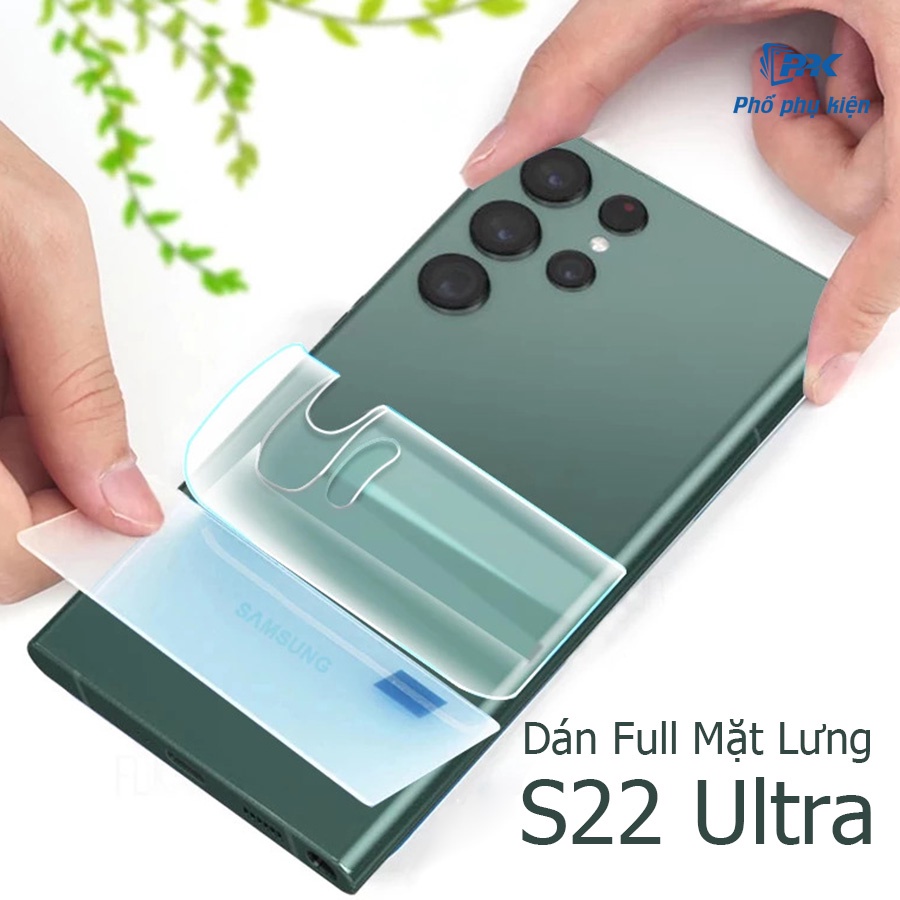 Bộ dán cường lực dẻo Samsung S22 Ultra, S22, S22 Plus full màn hình, mặt lưng cao cấp dán lên đẹp như chưa dán