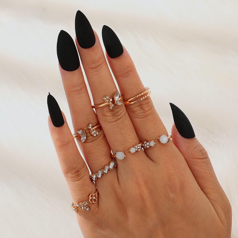 Set 7 nhẫn đeo khớp ngón tay nhiều phong cách thời trang Vintage cho nữ