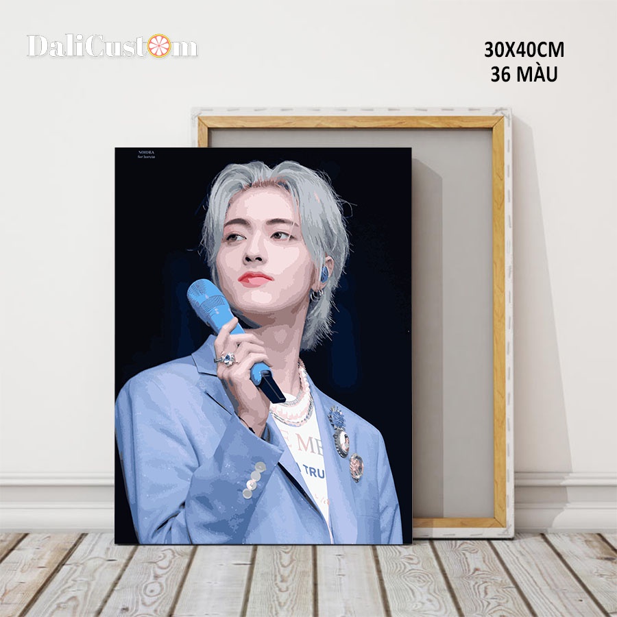 Tranh Tô Màu Số Hóa TREASURE Watanabe Haruto Khung 30x40 36 Màu