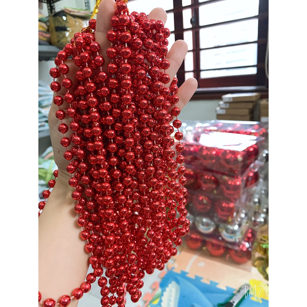 CHUỖI HẠT ĐỦ MÀU DÀI 6 MÉT,TRANG TRÍ CÂY THÔNG NOEL